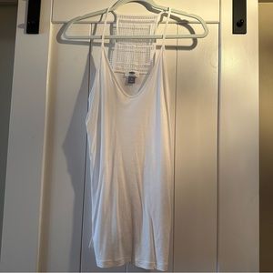 Old Navy white crochet back tank top